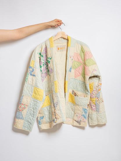"PASTEL STARBURST" QUILTED COAT