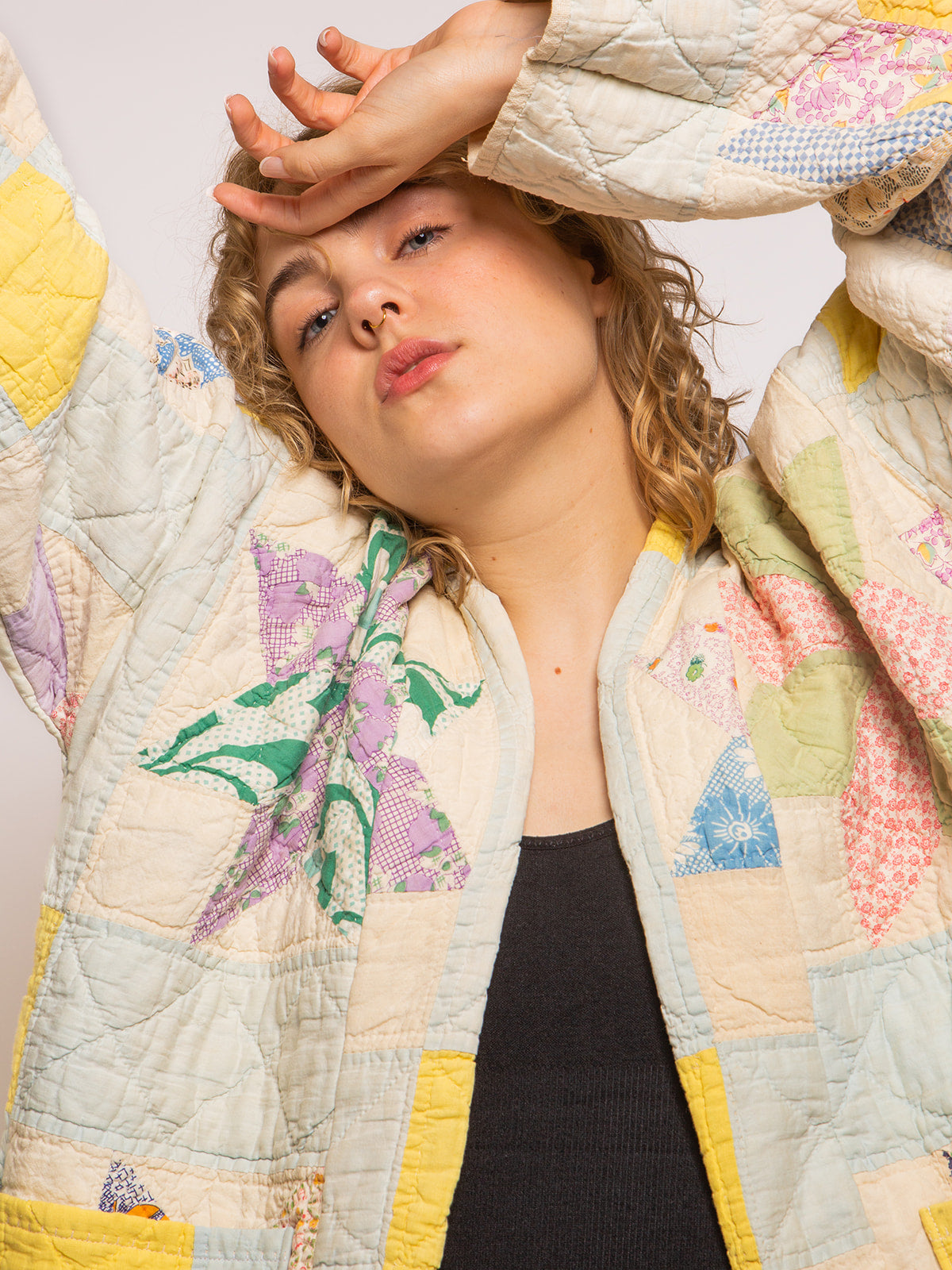 "PASTEL STARBURST" QUILTED COAT