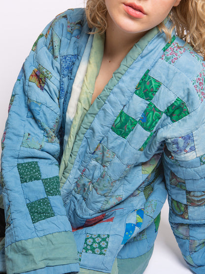 "INDIGO FLORAL CHECK"